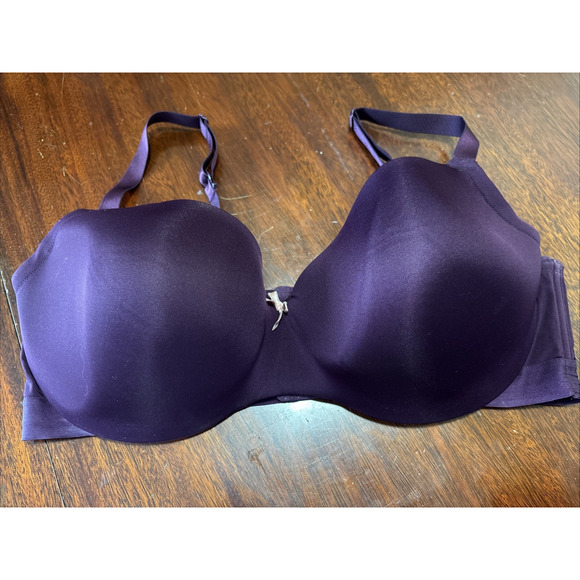 Lane Bryant Cacique Bra Size 42DDD Lightly Lined Balconette Purple Satin Wired - Picture 1 of 9
